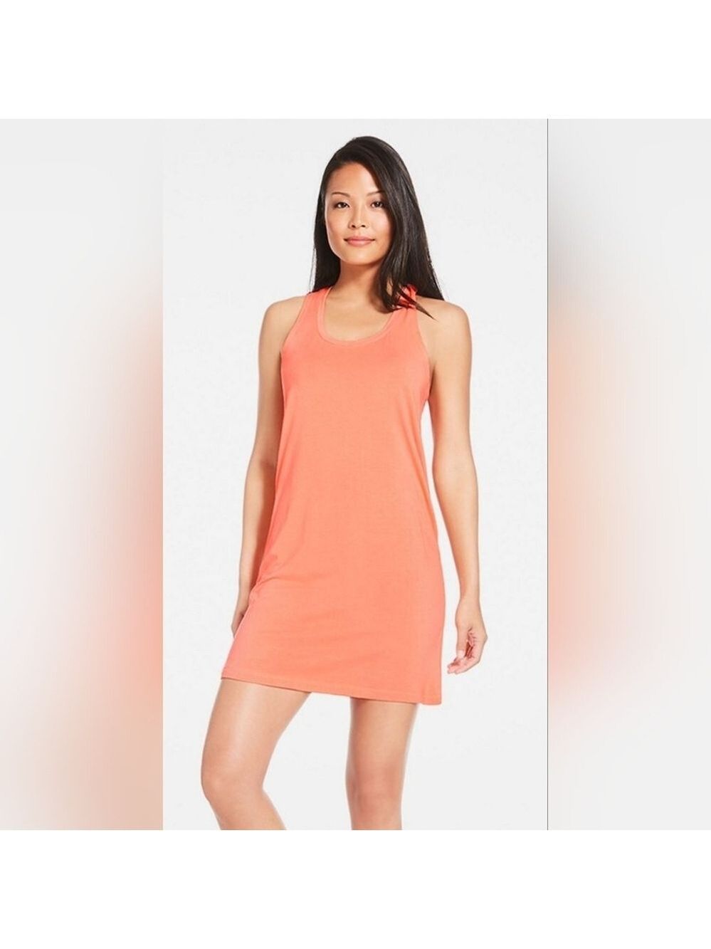 Fabletics NWT Women's Summer Tank Dress With Twisted Racerback Design, Melon, S